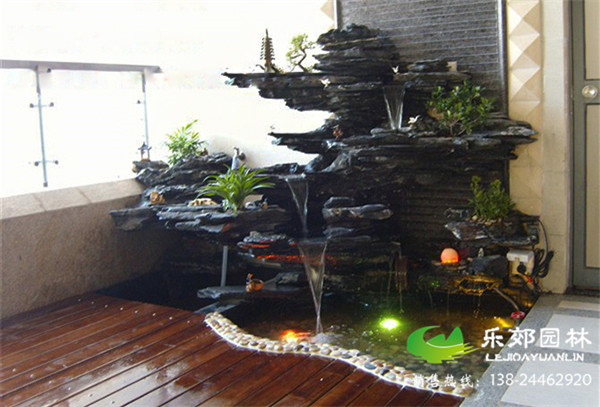 阳台鱼池假山设计实景图6