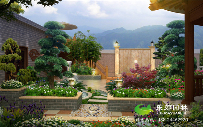 中式庭院景观植物示意图