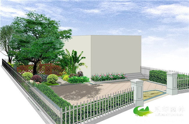 别墅景观庭院设计效果图