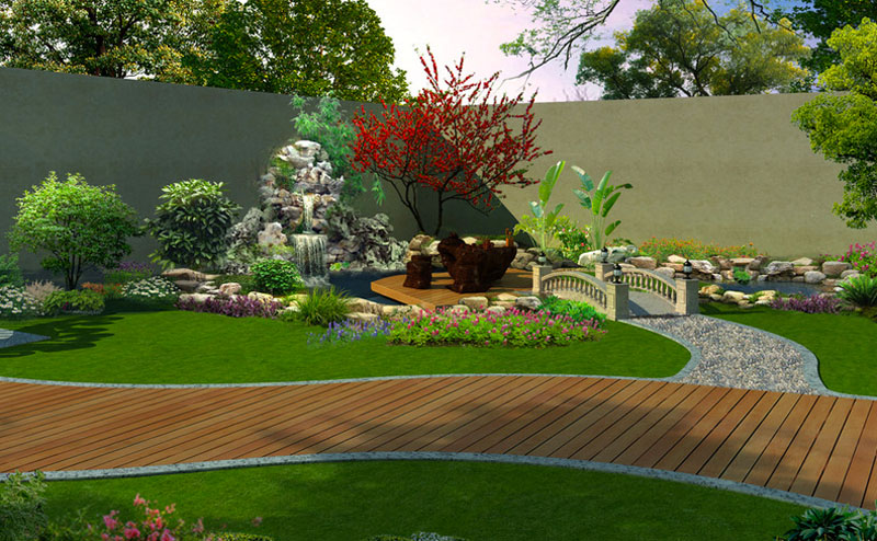 小庭院景观鱼池设计效果图片5