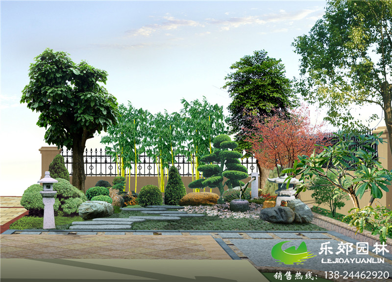 日式小庭院景观设计效果图
