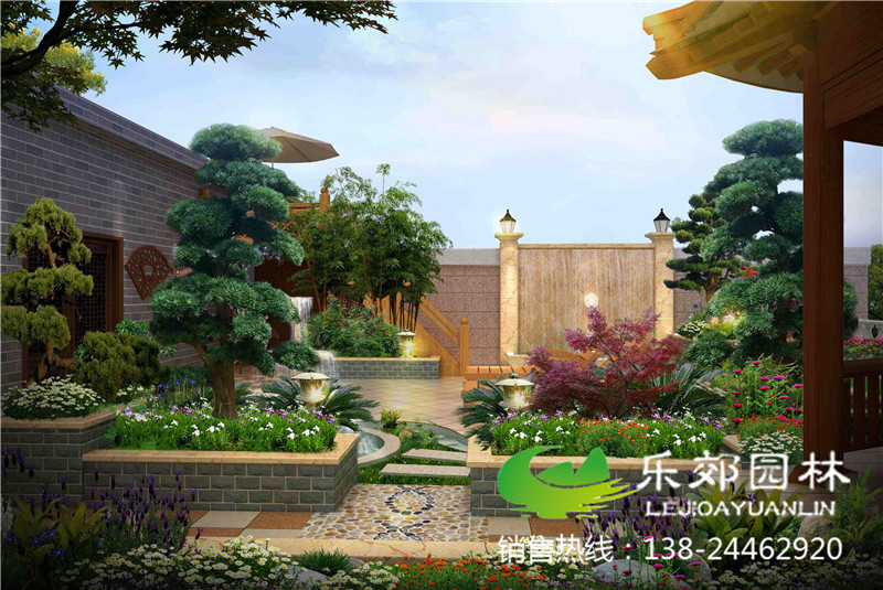 200平米小院设计效果图,200平方的院子花园设计 200平方别墅庭院景观设计案例图片1