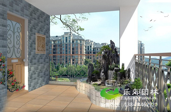 阳台小鱼池假山设计图