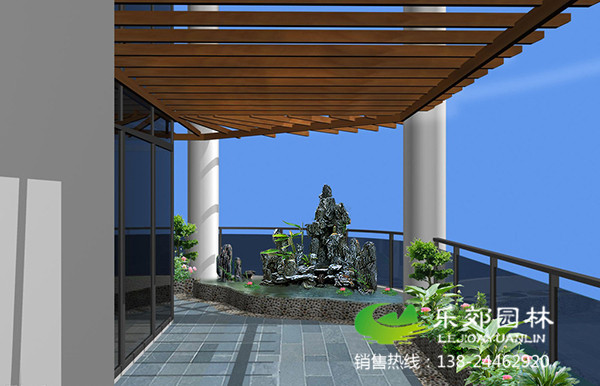 露台小鱼池假山设计图