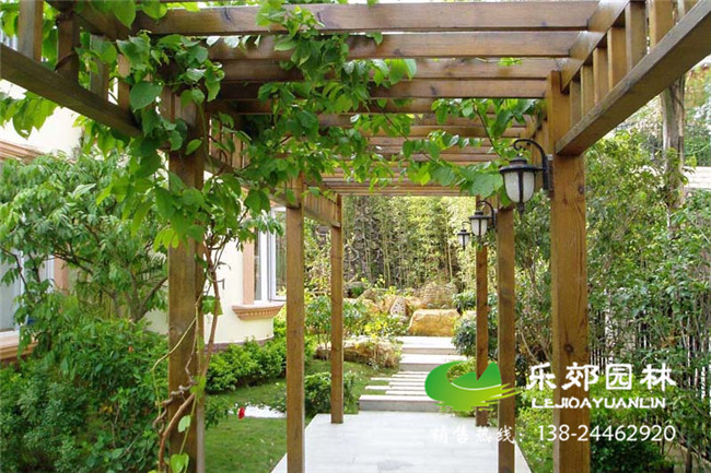 别墅庭院防腐木花架构成及价格