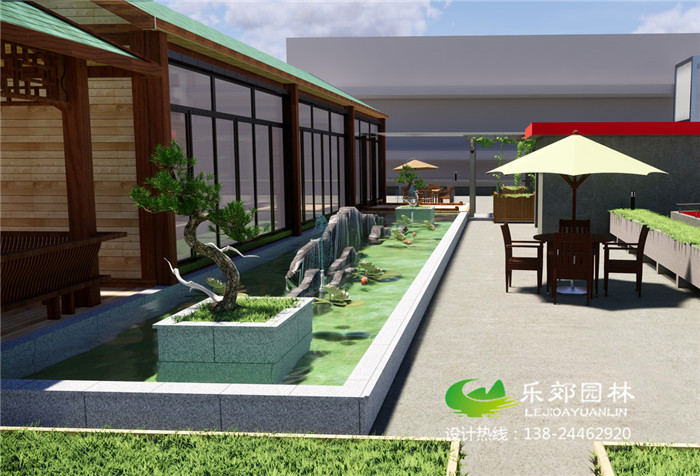广州某公司楼顶景观鱼池设计图1