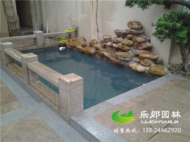 广州番禺区华南碧桂园庭院鱼池设计实景图3